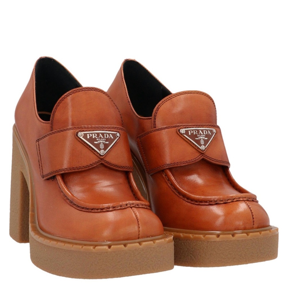 Prada Women's Tan Leather Loafers